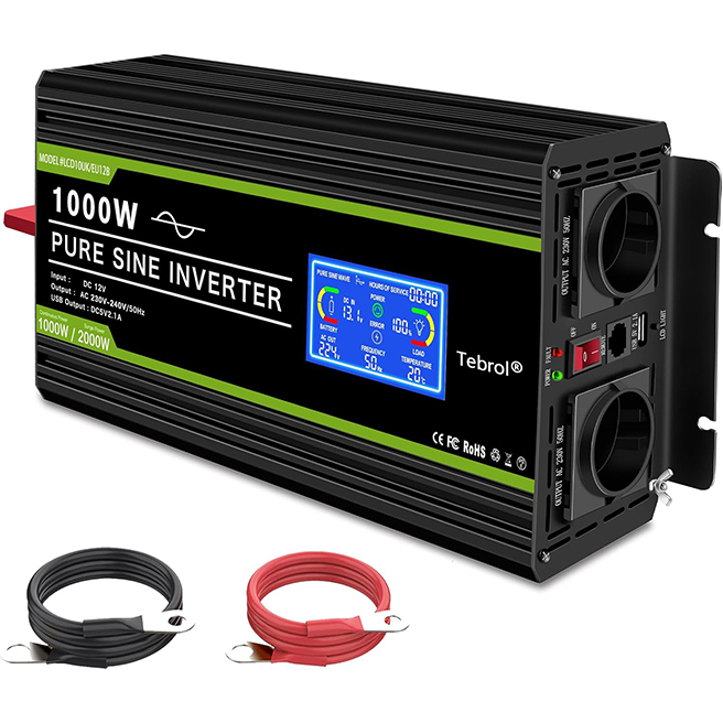 1000W Onduleur Sinusoïdal Pur 12V FRA